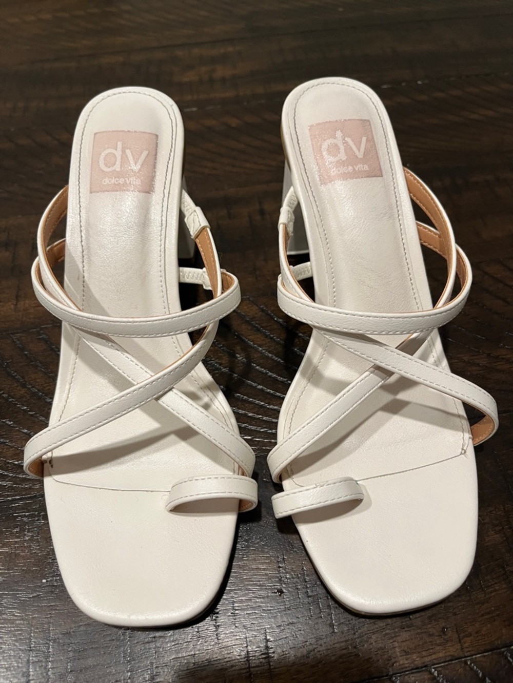 DV by Dolce Vita Ivory Strappy Mule Sandals